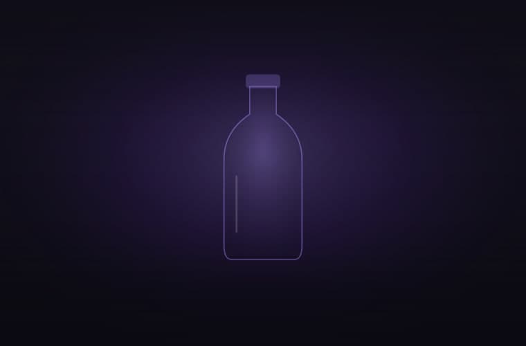 Abstract brand artwork: concentric rings spreading from a point of violet light on a near-black field